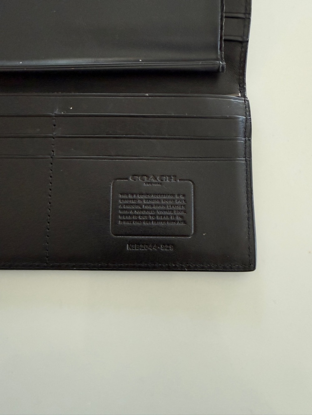 Coach Black Leather Bifold Card Holder